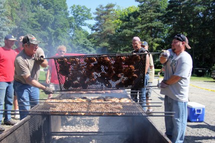 American Legion chicken cookers hard at work on July 4.