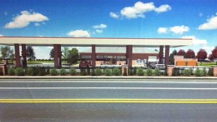 Artist's rendering of the proposed Speedway gas station.