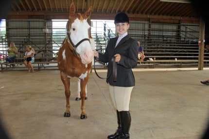 Jordan Hirst and her English horse.