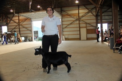 Mariaha Venegas and her goat.