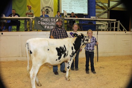 Reserve Grand Champion feeder calf was owned by Heidi Fuchs and purchased by Bliz Properties/Jason and Leah Wylie. 
