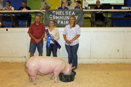 Reserve Grand Champion pig owned by Mackenzie Herrst and purchased by Jeff Klink.
