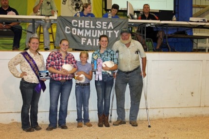 Reserve grand champion rabbit pen owned by Taylor Luckhardt and purchased by Bodine Farms. 