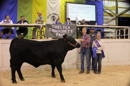 Reserve grand champion steer owned by Zeke Breuninger and purchased by Chelsea Grain LLC