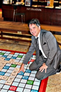 Courtesy photo. Even Library Director Bill Harmer got involved in the Scrabble game. 