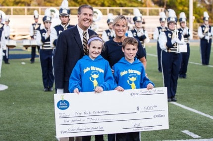 Rick Catherman was presented a national teaching award before Friday night's football game. 