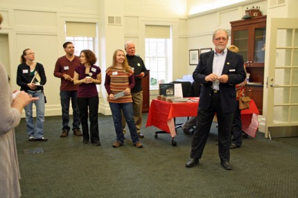Courtesy photo. Bob Pierce, executive director of the Chelsea Area Chamber of Commerce, addresses the crowd. 