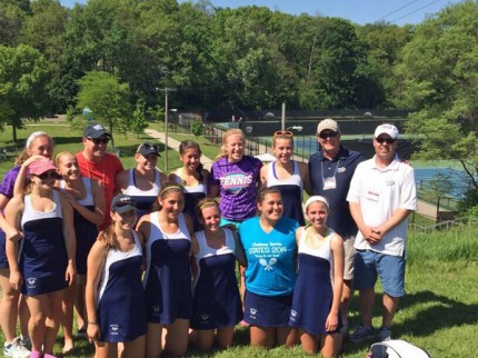 Courtesy photo. Matt Pedlow and the Chelsea High School girls tennis team. 