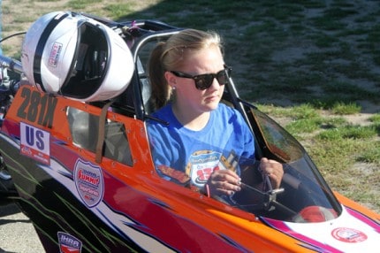 Photo by Alan Ashley. Ally Munchler in her dragster.