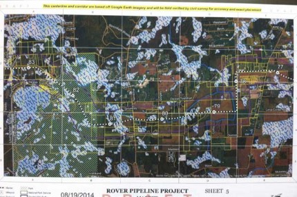 proposed pipeline route segment