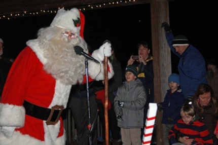 Santa Claus was in Pierce Park Friday night for the annual Christmas Tree lighting to during Hometown Holiday.