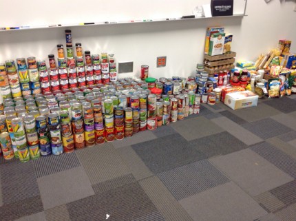 Courtesy photo. Almost 900 items collected by the Learning Lab students that were donated to Faith in Action.