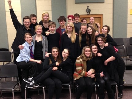 Courtesy photo by Laurel McDevitt of the district winning Chelsea High School Theater Guild members.