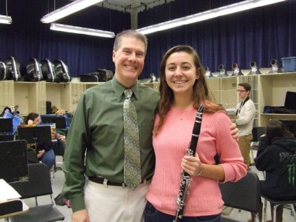 Courtesy photo. Band 001: Band Director Rick Catherman with clarinetist Kelly Bertoni.