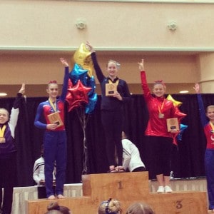 Courtesy photo. Erica Damon on top of podium.