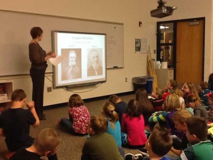 Courtesy photo. Second-graders learn about Chelsea history.