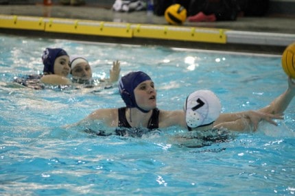 Courtesy photo. Girls water polo team in action against Troy.