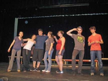 Courtesy photo from Katherine Altman. Members of the cast of Much Ado About Nothing on stage.
