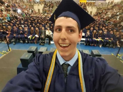 Courtesy photo. Drew Deppner, one of the commencement speakers at Sunday's Chelsea High School graduation, ad his selfie with the Class of 2015.