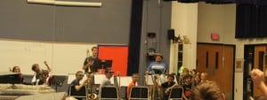 The low brass section at Middle School Band Camp.