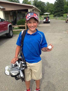Courtesy photo. AJ Mitchell and his hole in one golf ball. 