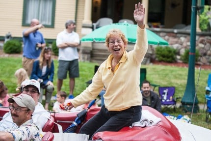 Photo by Burrill Strong. Riding in the 2015 Chelsea Community Fair parade as the Small Business Leadership winner. 