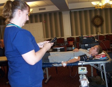 Photo by Lisa Carolin. A scene from the first American Red Cross Blood Drive at Silver Maples of Chelsea.