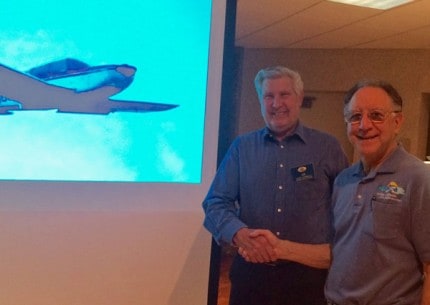 Courtesy photo. On right Dick Lawrence of Kids Wings, a recent speaker at the Chelsea Kiwanis. 