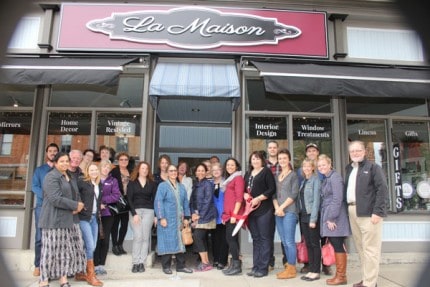 There was a large crowd on hand to celebrate the 1-year anniversary of La Maison downtown with a ribbon cutting. 
