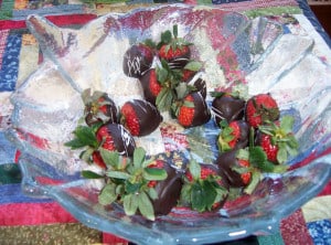Photo by Lisa Carolin. Chocolate covered strawberries. 