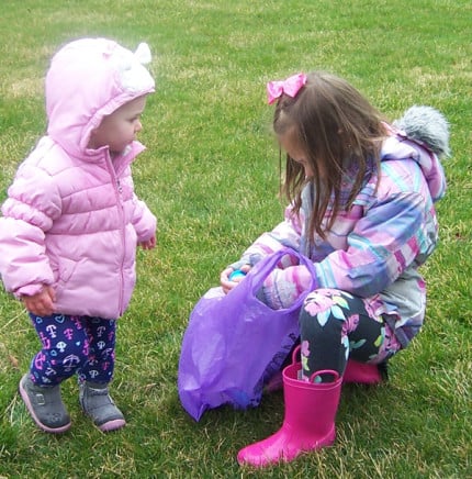 Photo by Lisa Carolin. A scene from Saturday's annual Kiwanis Easter Egg Hunt. 