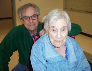 Photo by Lisa Carolin. Elsie and her son, Lee at the Chelsea Senior Center. 