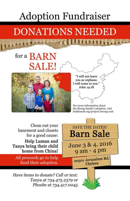 Donations Needed For Adoption Fundraiser Barn Sale Chelsea