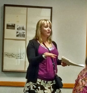 Photo by Crystal Hayduk. Tonya Gietzen gives a presentation about the Chelsea Education Foundation to the Chelsea Board of Education. 
