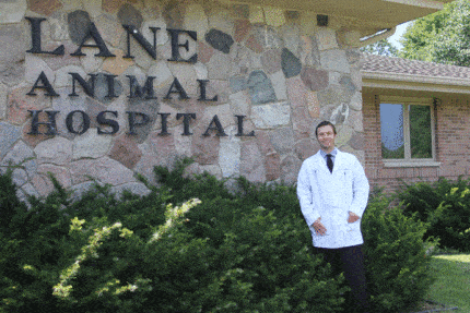 Dr. Brian Fryburg poses for a photo outside Lane Animal Hospital.