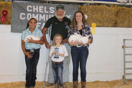 Bordine Farms purchased the grand champion rabbit pen from Taylor Luckhardt for $325.