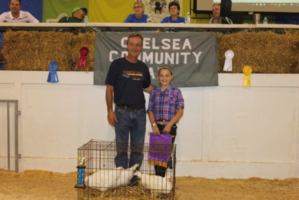Zingerman's Roadhouse purchased the grand champion chicken pen from Libby Wacker for $400.