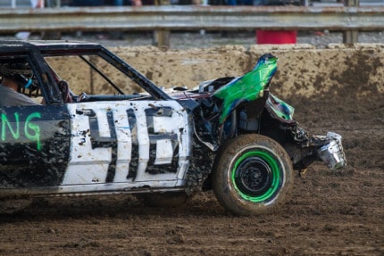 A scene from Tuesday night's demo derby at the Chelsea Community Fair.