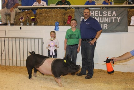 Golling Chrysler Dodge Jeep purchased the reserve grand champion pig from Reid Schneider for $8.25 per pound. The pig weighed 267 pounds.