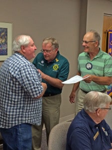 Courtesy photo. Larry Shepherd was installed as a new member o the Chelsea Lions Club. 