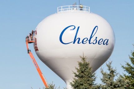 Photo by Burrill Strong. Chelsea's water tower got a facelift. 