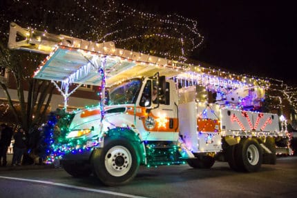 Photo by Burrill Strong. The Chelsea Electric Department float is an annual participant in the Hometown Holiday Light Parade that was held on Saturday, Dec. 3.