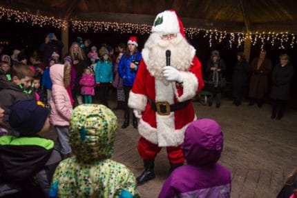 Photo by Burrill Strong. Santa Claus arrived in Chelsea at Pierce Park during Hometown Holiday on Dec. 2.