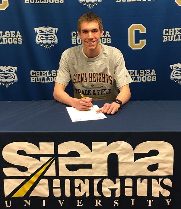 Liam Hartsuff signs Siena Heights track, cross country letter of intent -  Chelsea Update: Chelsea, Michigan, News