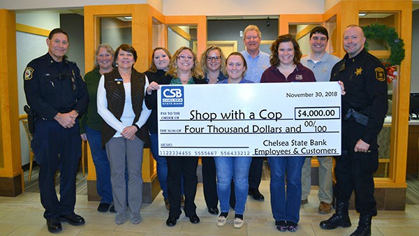 Chelsea State Bank Supports ‘shop With A Cop’ Chelsea Update Chelsea Michigan News