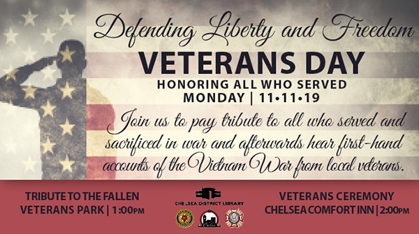 Nov 11 Chelsea S Veterans Day Events Chelsea Update Chelsea Michigan News