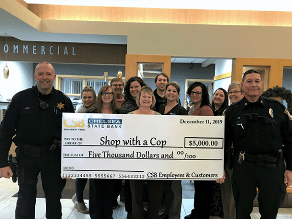 Chelsea State Bank Supports Shop With A Cop Chelsea Update Chelsea Michigan News