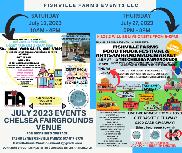 July 15, 27 Two Events from Fishville Farms at the Chelsea Community