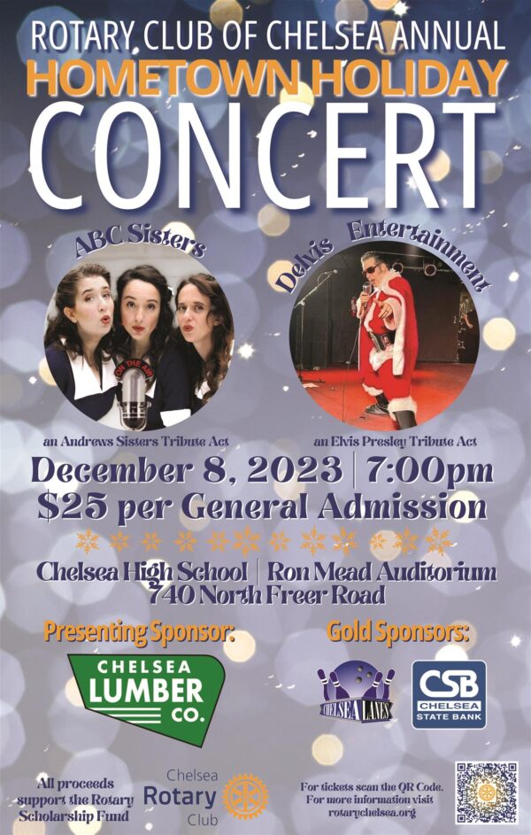 Dec. 8 Rotary Club of Chelsea Annual Hometown Holiday Concert