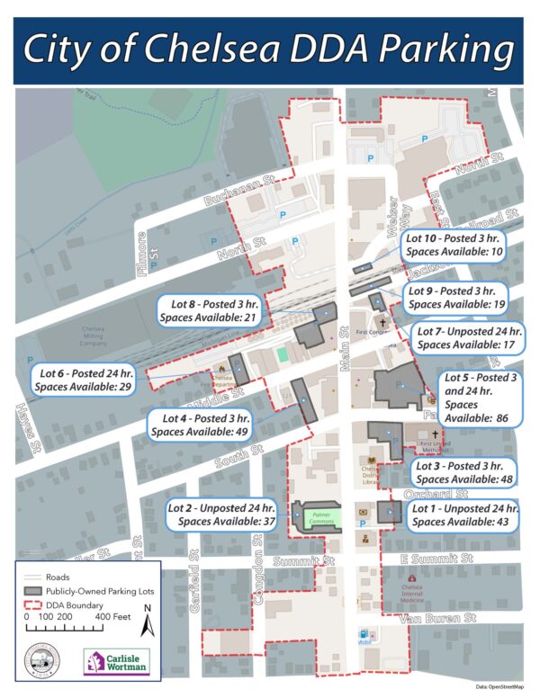 A Map of Chelsea Downtown Public Parking Chelsea Update Chelsea